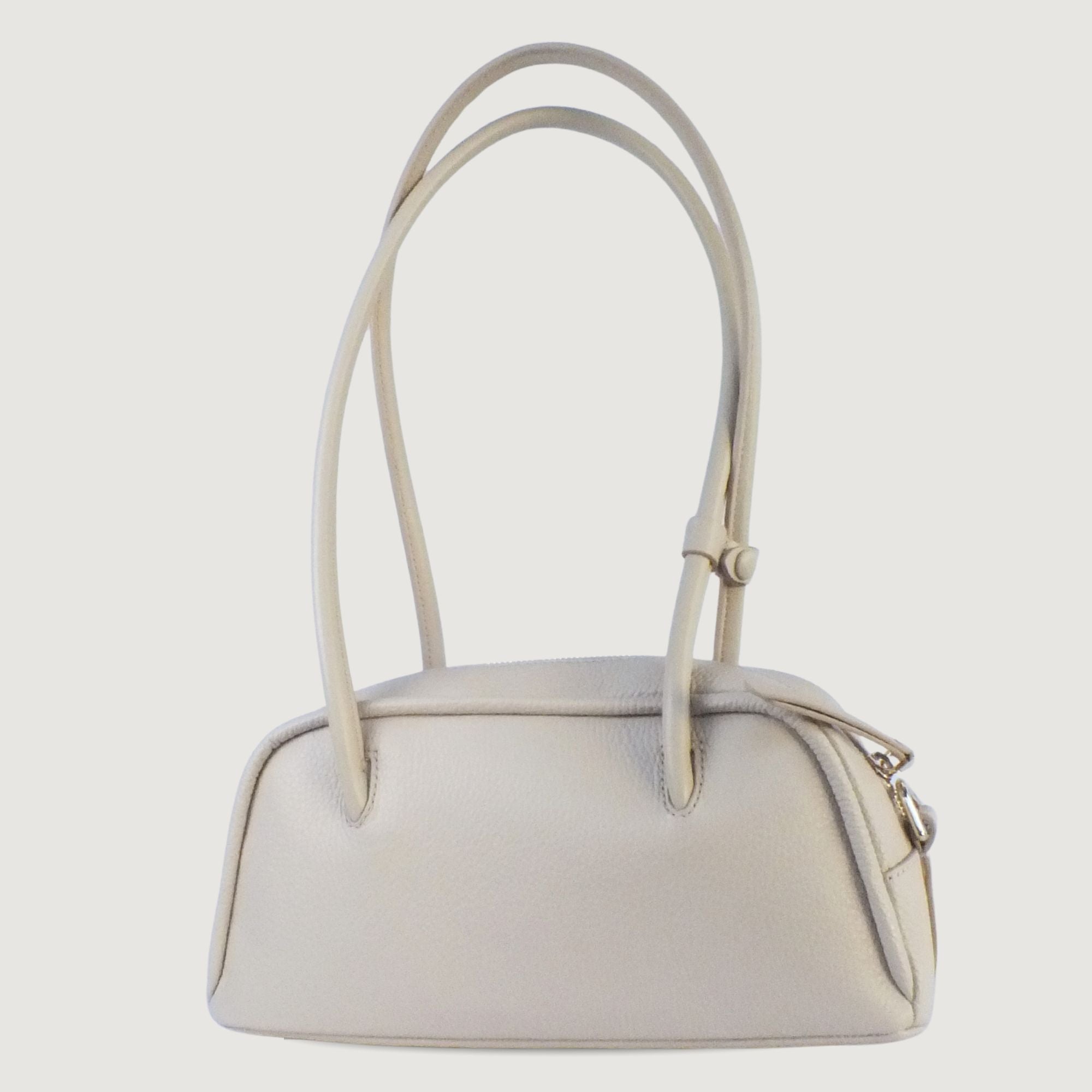Coccinelle Lepaki Beige Grained Leather Shoulder Bag