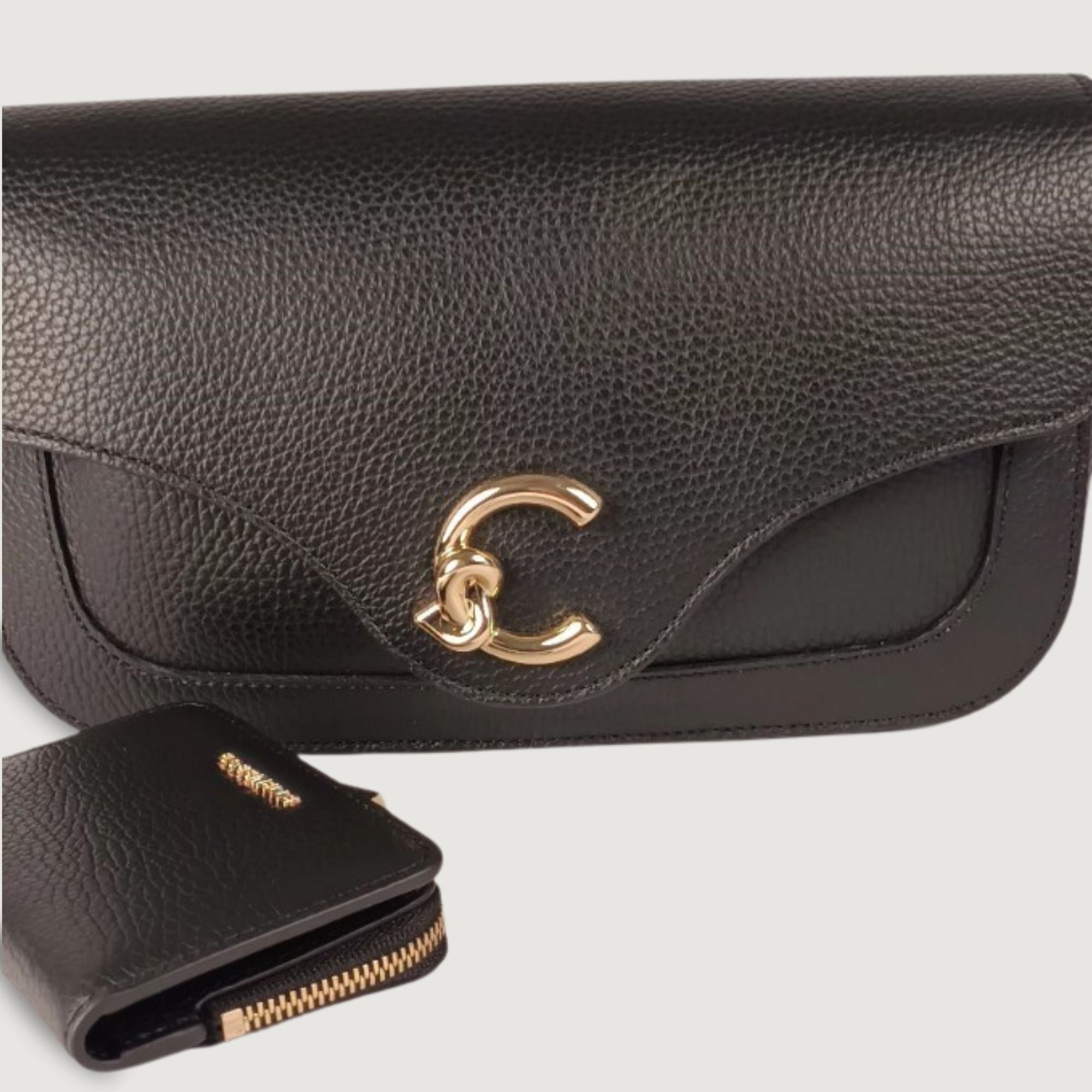 Coccinelle Black Leather Wallet – Compact Luxury Card Holder