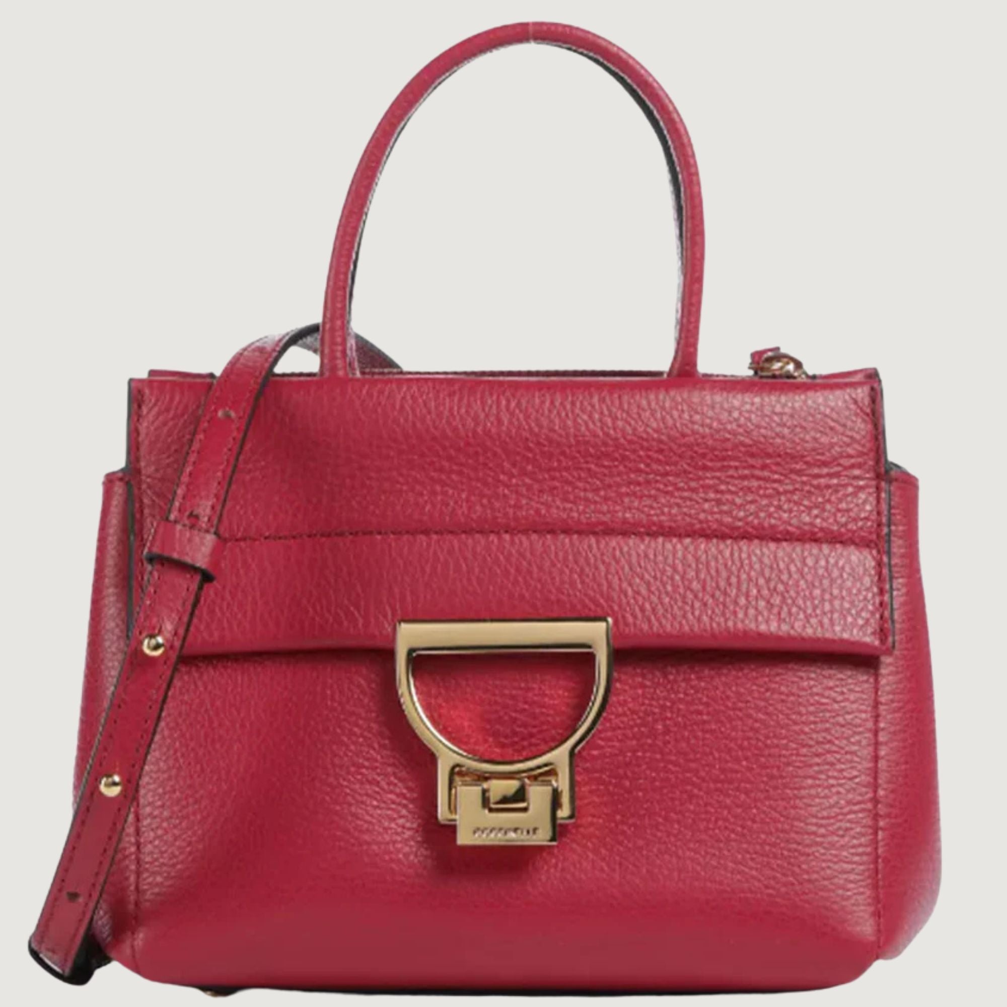 Coccinelle Arlettis Leather Handbag Red – Italian Designer Bag