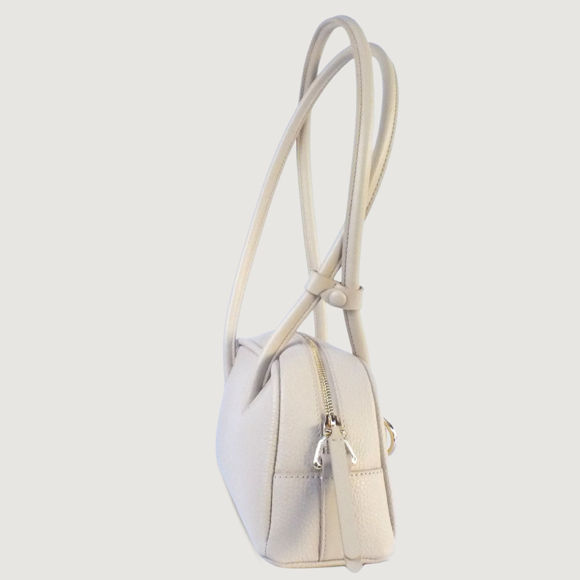 Coccinelle Lepaki Beige Grained Leather Shoulder Bag