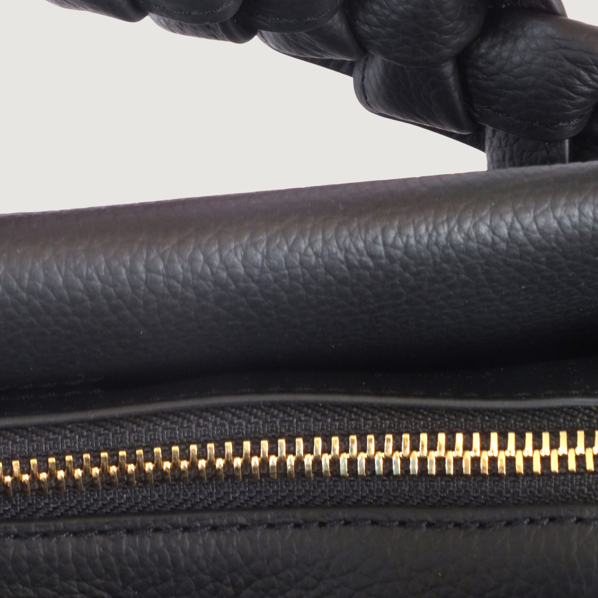 Coccinelle Braided Handle Leather Crossbody Bag – Black