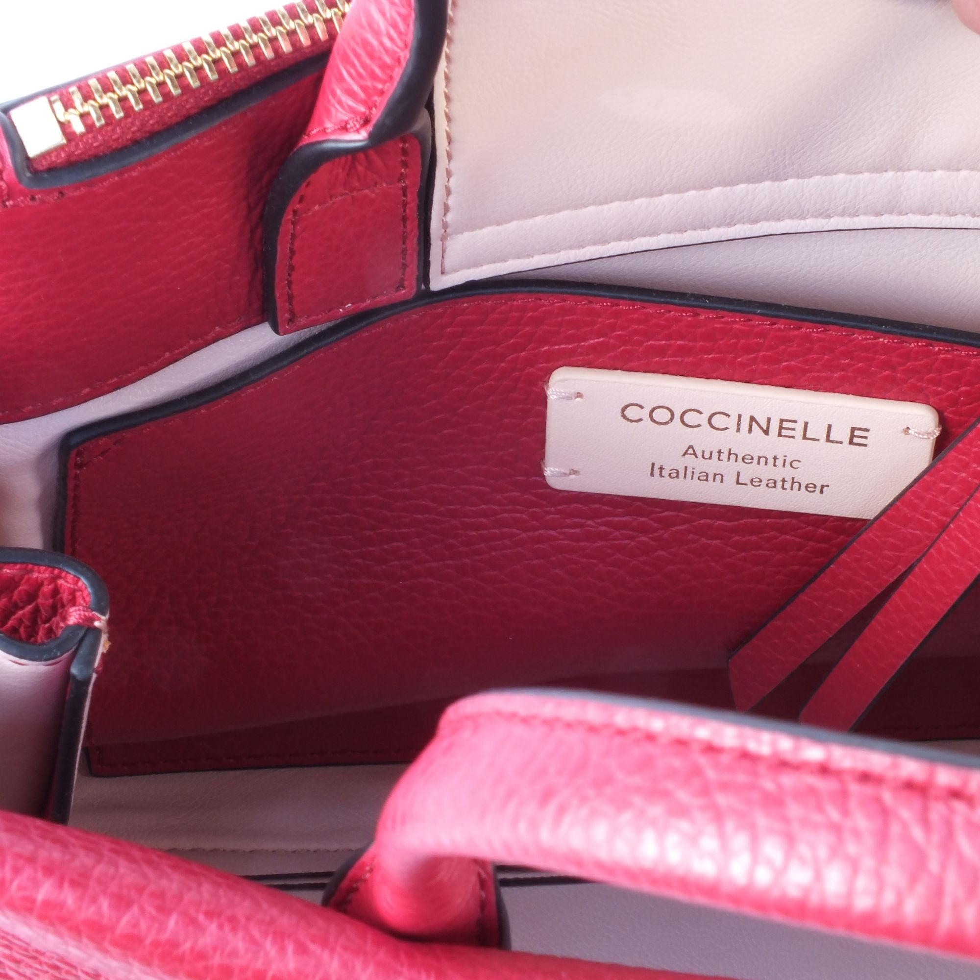 Coccinelle Arlettis Leather Handbag Red – Italian Designer Bag