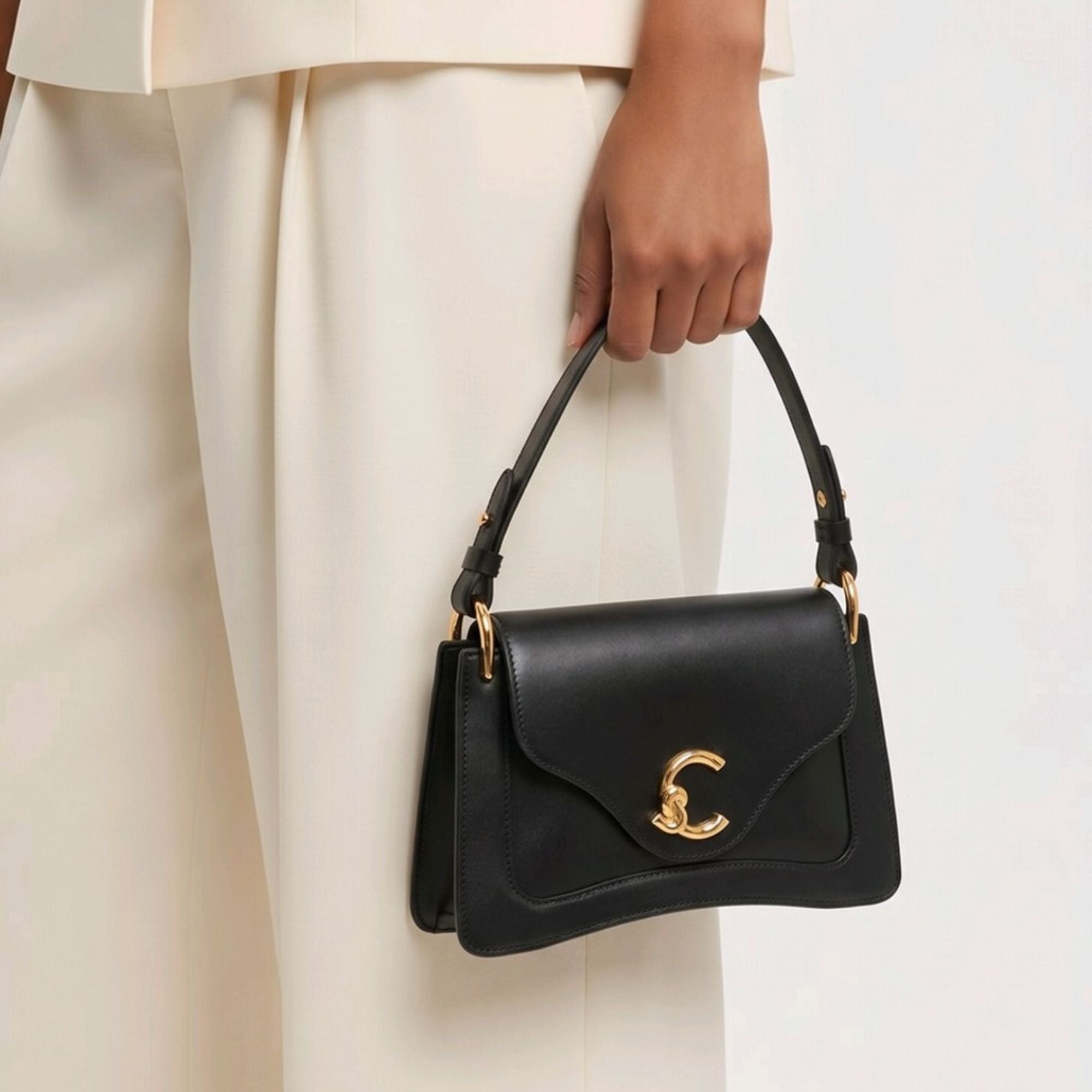 Coccinelle C  Calf Leather Bag – Black
