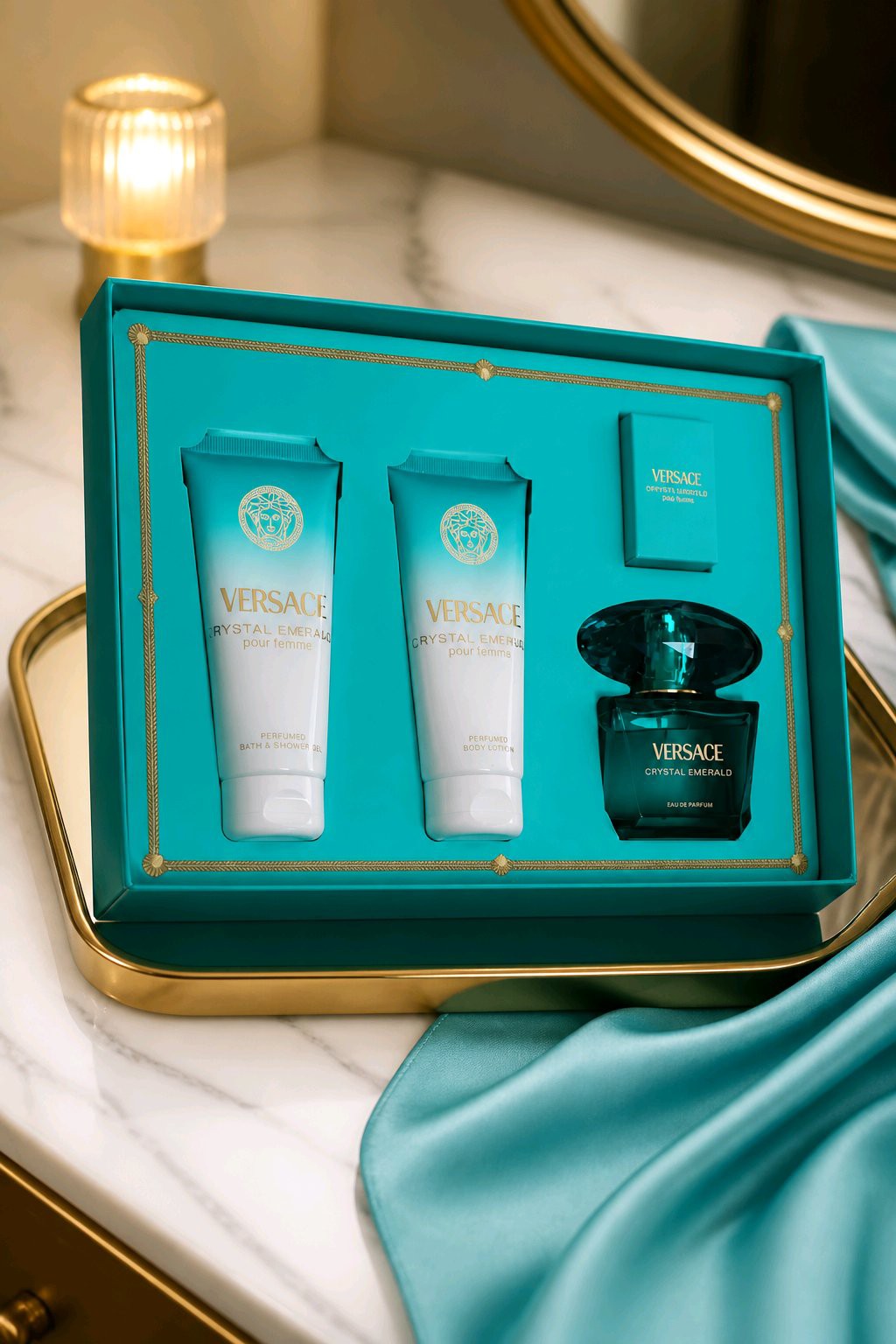 Versace Crystal Emerald — 4-ნაწილიანი სასაჩუქრე ნაკრები